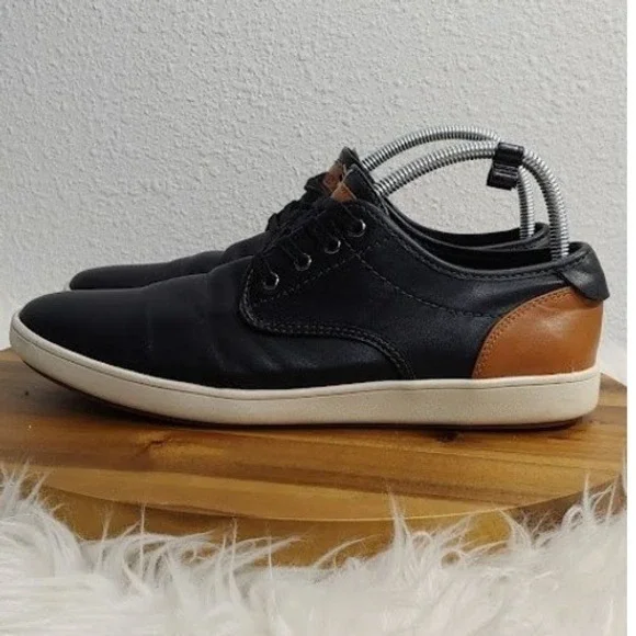 Steve Madden Men Black Tan Casual Sneakers Low Top Lace Up Shoes 10M - Picture 5 of 9